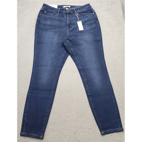 Warp + Weft Denim - Warp+Weft Jeans Women Size 14 Blue Denim High Rise Super Skinny Slim Fit Stretch